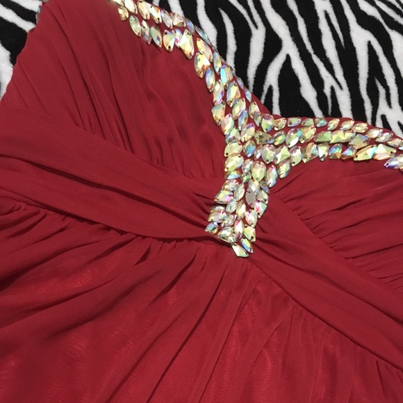 Red Sequin Formal Dress - Picture 3 of 4